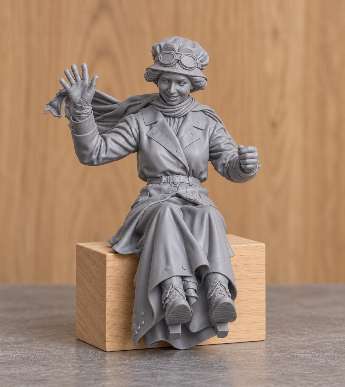 C68 Edwardian Female Driver Figure – Unpainted, Multi-Scale 1/96 to 1/8 Mamod SA1 Roadster
