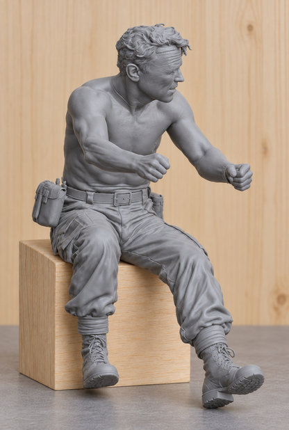 SM27 – Ice Cold in Alex Captain Anson John Mills Driving “Katy”  Unpainted Scale Model Figure