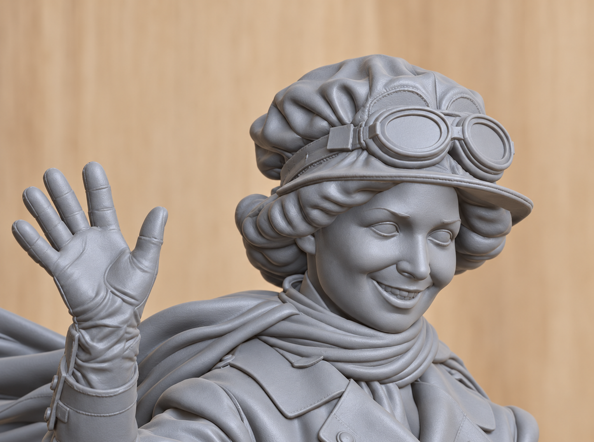 C68 Edwardian Female Driver Figure – Unpainted, Multi-Scale 1/96 to 1/8 Mamod SA1 Roadster