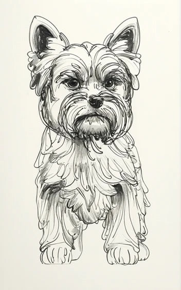 A102 Yorkshire Terrier Standing – Unpainted Scale Model