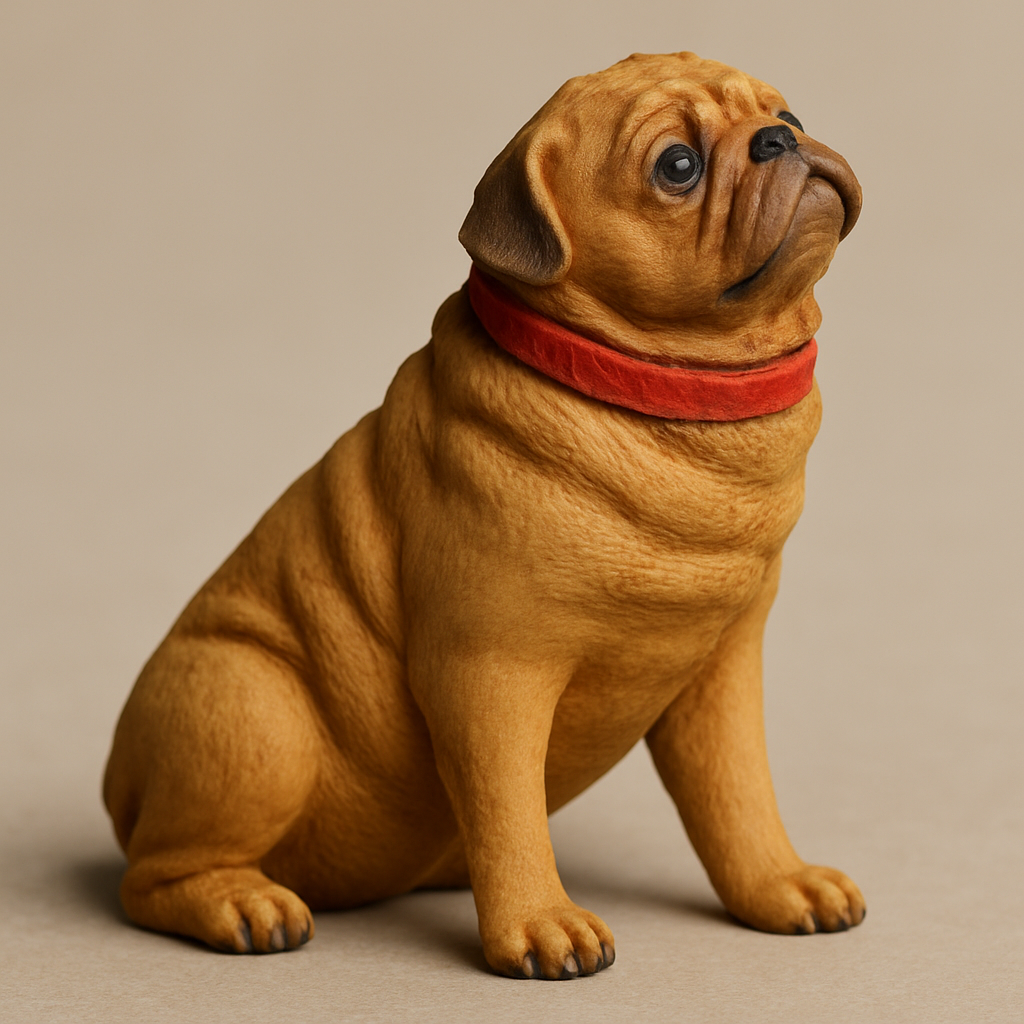  A14 Scale Model Sitting Pug is a finely detailed figure 