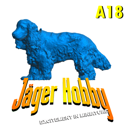 A18 Scale Model English Cocker Spaniel – Standing Pose, Lifelike Hunting Dog for Model Displays