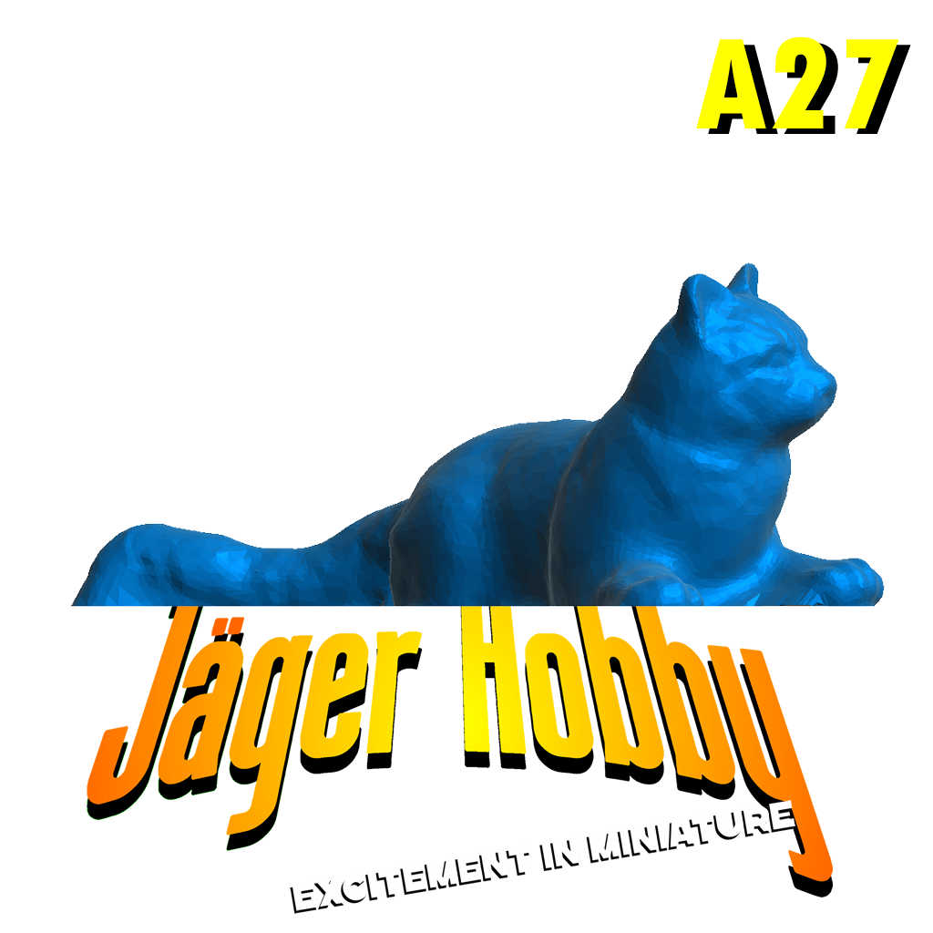 A27 Laying Long-Haired Cat – Scale Model Figure for Boats, Trucks & Dioramas