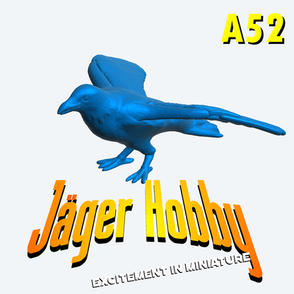 A52 – Crow Opening Its Wings for Dark, Mystical, and Wildlife Dioramas