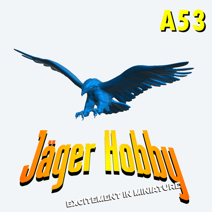 A53 – Eagle with Wings Open on a Perch for Wildlife, Patriotic, and Adventure Dioramas