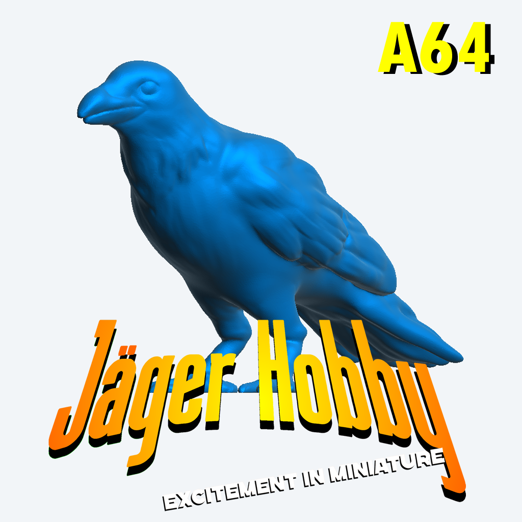 A64 – Crow Standing for Gothic, Forest, and Dark Fantasy Dioramas