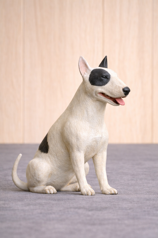A93 Scale Model Bull Terrier Unpainted Sitting, Alert and Ready