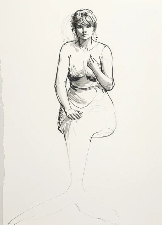 TG106 Mermaid – Perched on Deck Rail, Beckoning to Crew