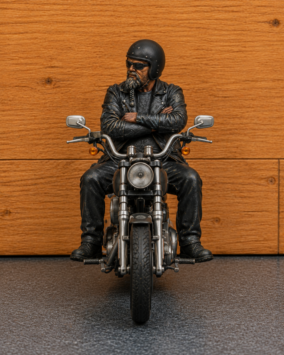 B16 Model Seated Cruiser Biker Figure with Folded Arms | Unpainted Multi Scale 1/9 & 1/12 Scale