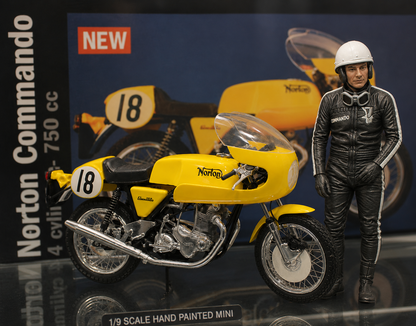 B30 Period Motorcycle Rider Figure | Unpainted 1:9 Scale for Italeri Norton 750 Commando Displays