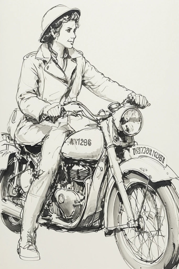 B31 Female Dispatch Rider Figure | Unpainted 1:9 Scale for Italeri Triumph 3HW Displays