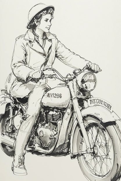 B31 Female Dispatch Rider Figure | Unpainted 1:9 Scale for Italeri Triumph 3HW Displays