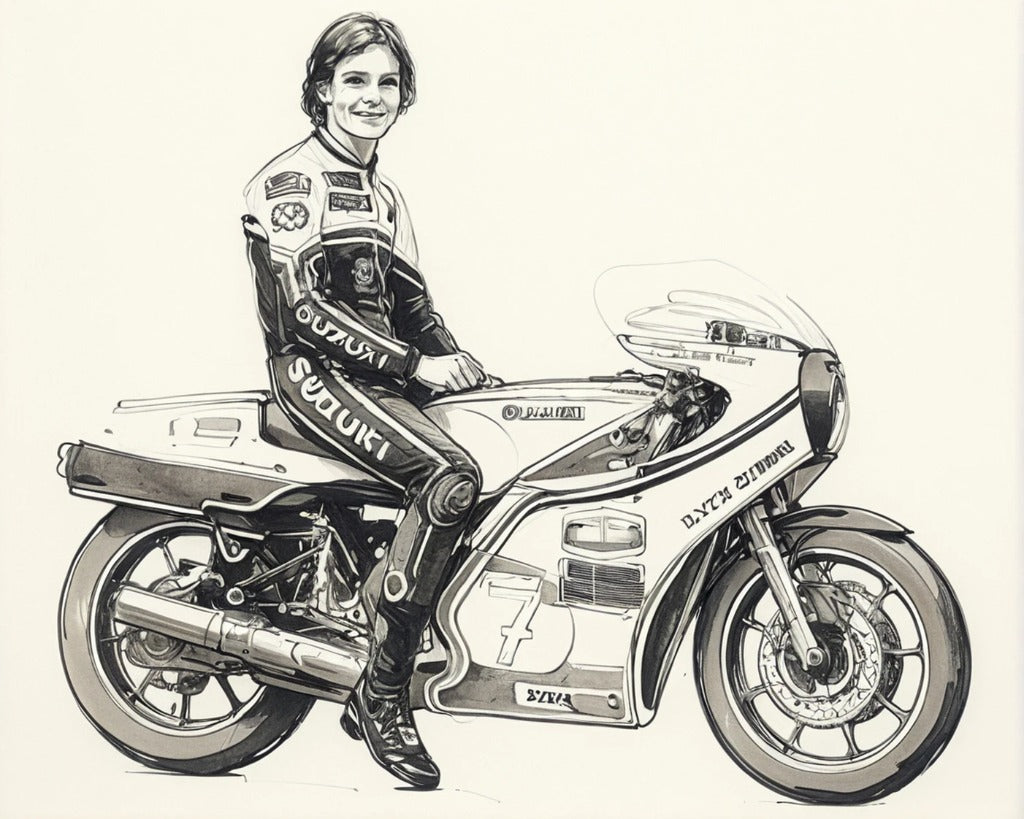 B32 Barry Sheene Seated Rider Figure | Unpainted Scale for Suzuki RG500 Displays