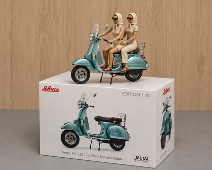 B41 Female Scooter Rider & Passenger Figures – Unpainted Multi-Scale for Vespa & Schuco Displays