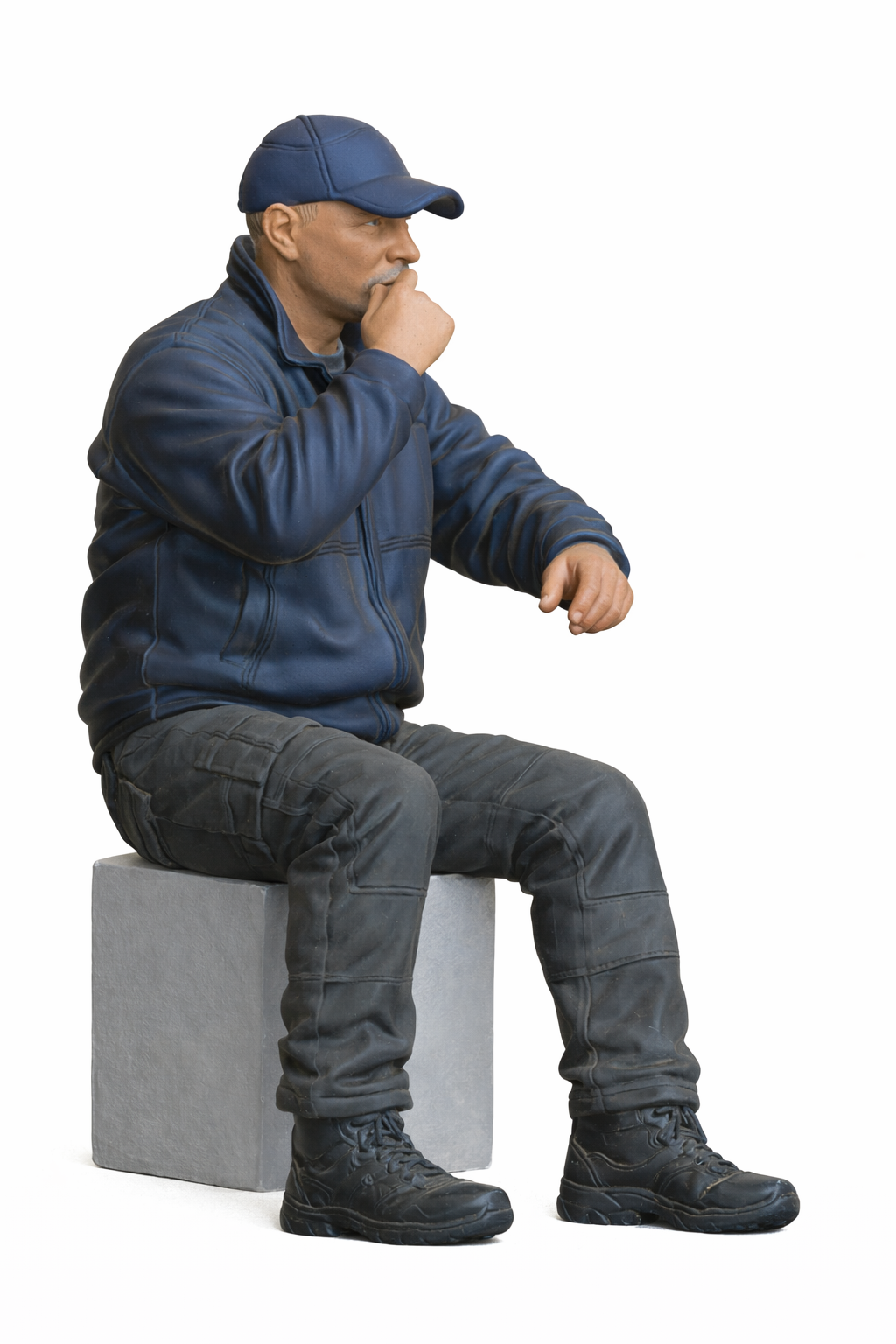 C12 Smoking Commercial HGV Driver Figure – High Visibility Workwear Unpainted