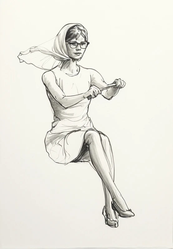 C13 Glamorous Female Driver Figure – Headscarf and Sunglasses Unpainted