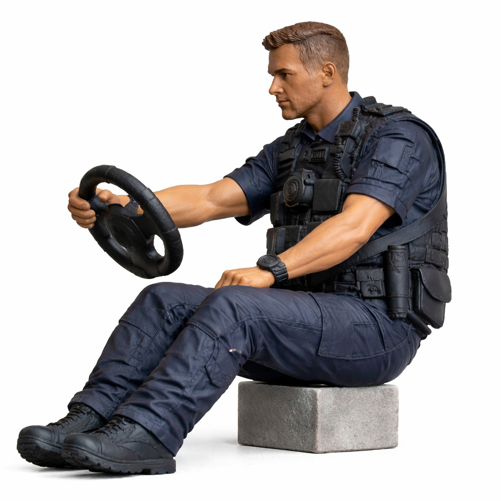 C16 Tactical Driver Figure – Steering Wheel Pose Unpainted