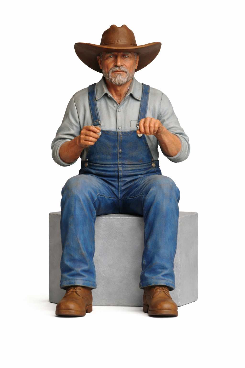 C1 Truck & Farm Driver Figure – Stetson Hat & Dungarees Unpainted