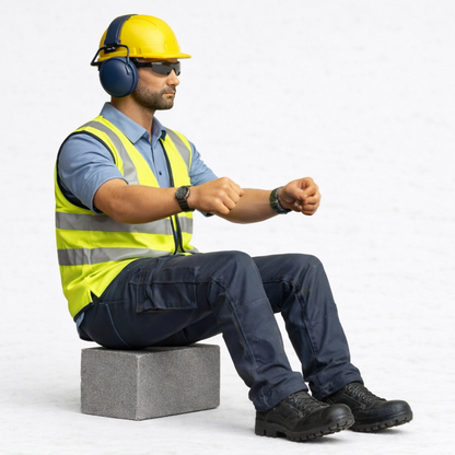 C20 Plant Operator / Site Driver Figure – Safety Gear with Ear Protection Unpainted