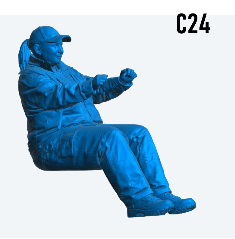 C24 Weibliche Sanitäterin / Rettungswagenfahrerin Figur – Notfalluniform Unbemalt