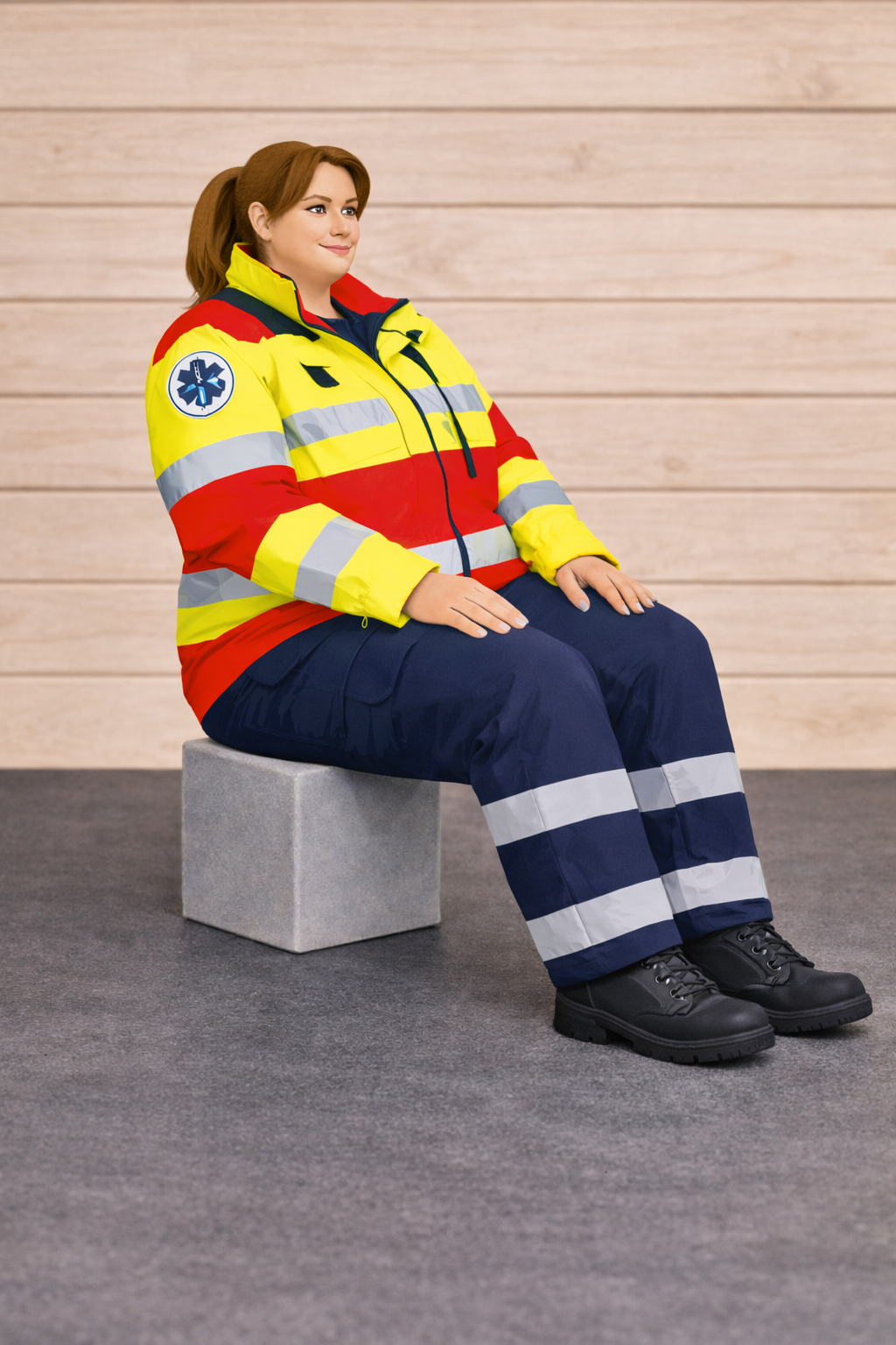 C26 Weibliche Krankenwagenbesatzung Beifahrerfigur – Sitzende Pose Unbemalt