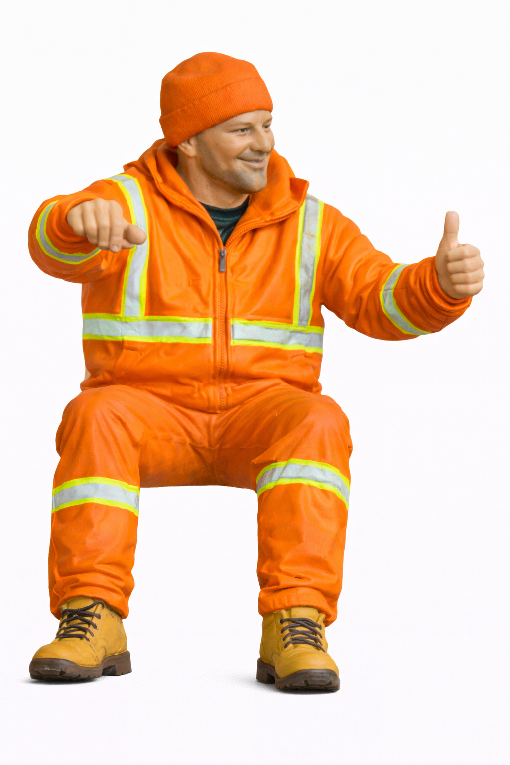 C29B LKW-Fahrerfigur – Daumen hoch, RHD-Version unlackiert