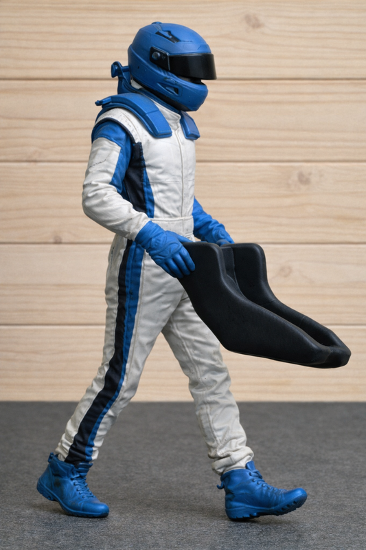 C32 WEC GT Race Driver – Helmeted Driver Carrying Seat Insert Unpainted