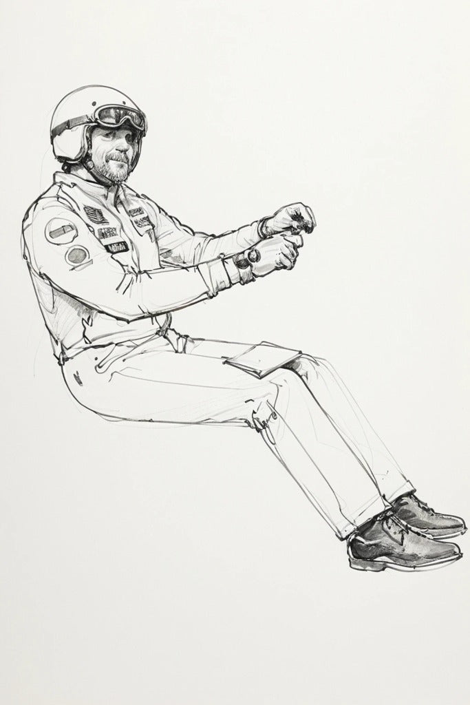 C40 Classic Rally Driver – 1970s–1990s Era Seated Driving Pose Unpainted