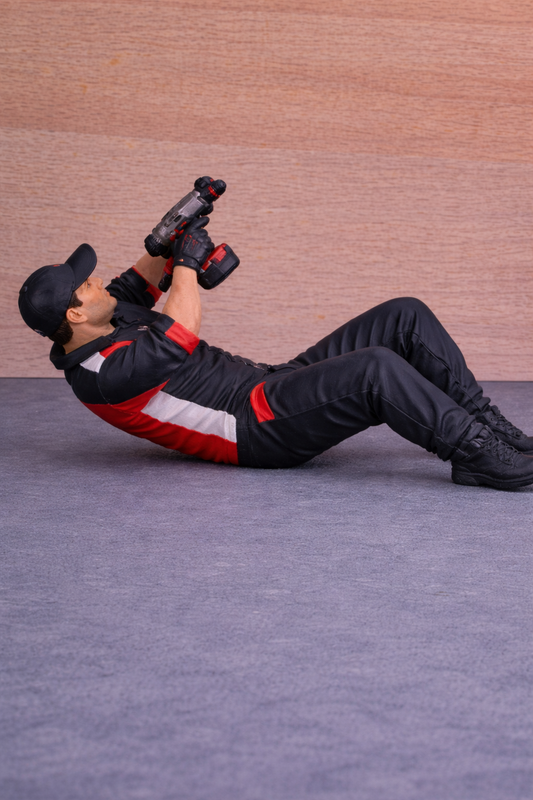 C57 Modern WRC Mechanic – Under-Car Service Pose, Unpainted