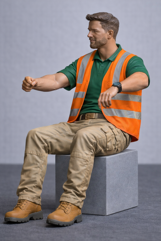 C5 Modern Truck Driver Figure – High Visibility Waistcoat Unpainted