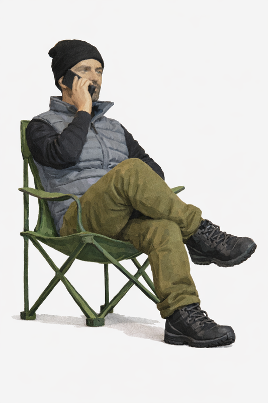 C66 Seated Spectator / Mechanic – On the Phone, Unpainted