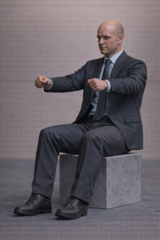 C6 Older Male Chauffeur Driver Figure – Bald, Suited Unpainted