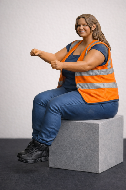C8 Female Commercial Driver Figure – High Visibility Vest Unpainted