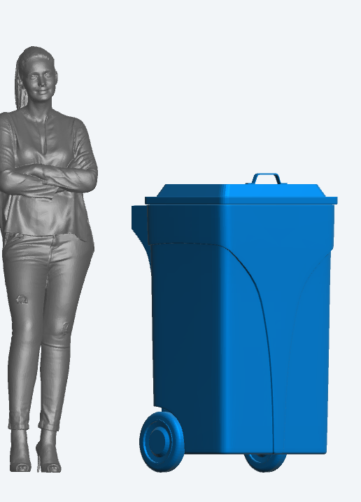 DA2 – 1/43 Scale Model Modern European Style Wheelie Bin