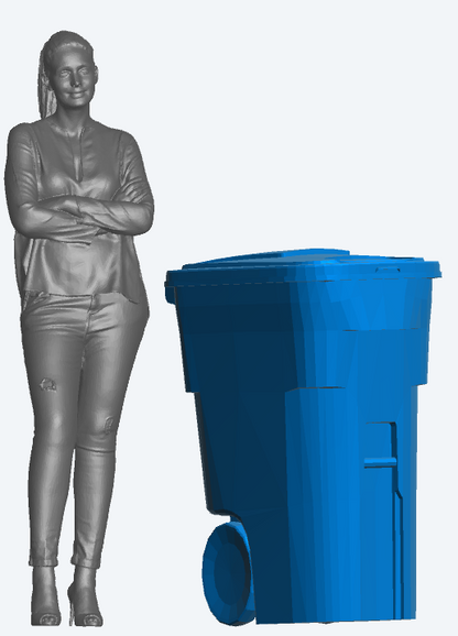 DA4 – Scale Model Diorama UK Spec Wheelie Recycling Bin
