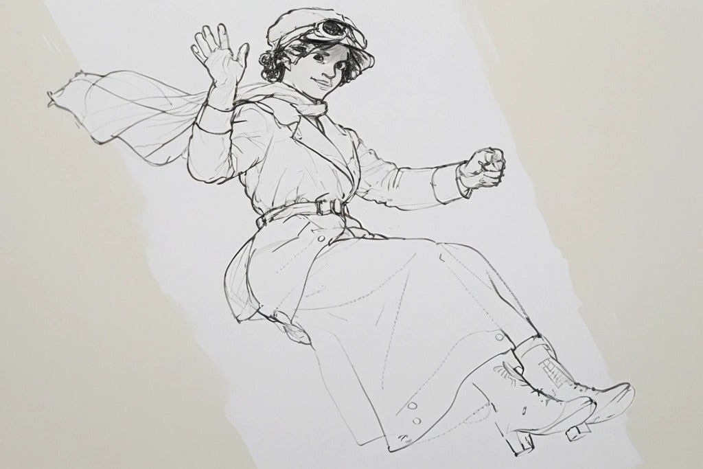 C68 Edwardian Female Driver Figure – Unpainted, Multi-Scale 1/96 to 1/8 Mamod SA1 Roadster