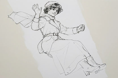 C68 Edwardian Female Driver Figure – Unpainted, Multi-Scale 1/96 to 1/8 Mamod SA1 Roadster