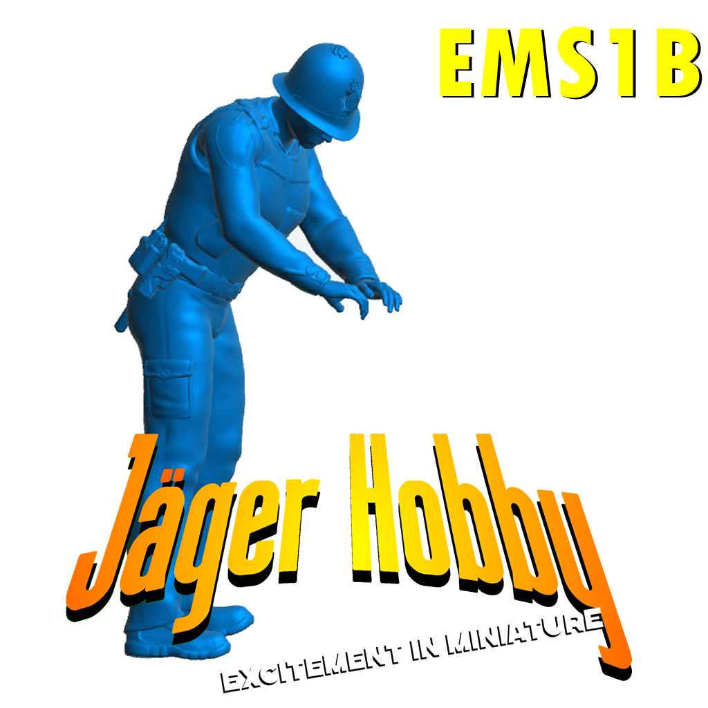 EMS1B UK Police Officer – Unpainted Scale Model Figure (Multi-Scale)