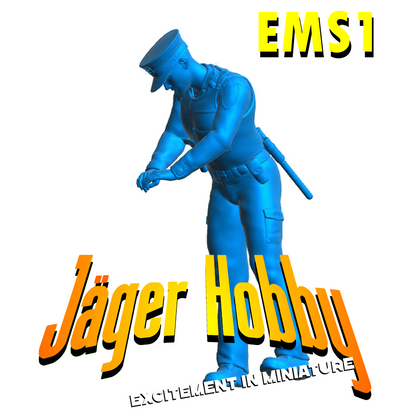 EMS1 European Police Officer – Unpainted Scale Model Figure (Multi-Scale)