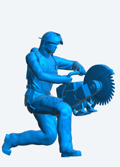 EMS22B Modern Rescue Firefighter – Traditional Helmet  Unpainted Scale Model Figure (Multi-Scale)