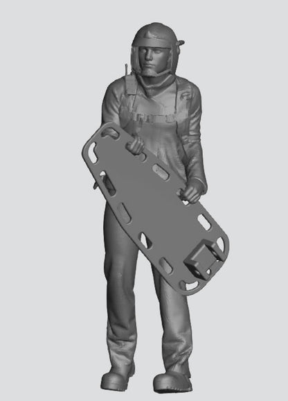 EMS26 – 1/72  Firefighter / EMT Carrying Spine Board with Large Rucksack