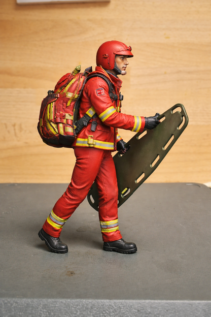 EMS26 Unpainted  Firefighter / EMT Carrying Spine Board with Large Rucksack