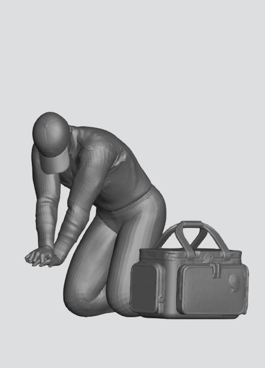EMS28 1/43 1/18 Multi Scale Model Figure: Male Paramedic Kneeling, Performing Chest Compressions
