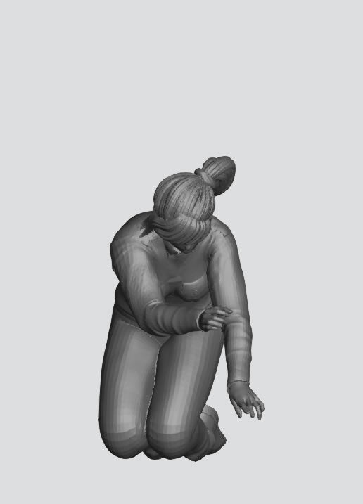 EMS28B – Scale Model Figure: Female Paramedic Kneeling, Performing CPR with Resuscitation Bag