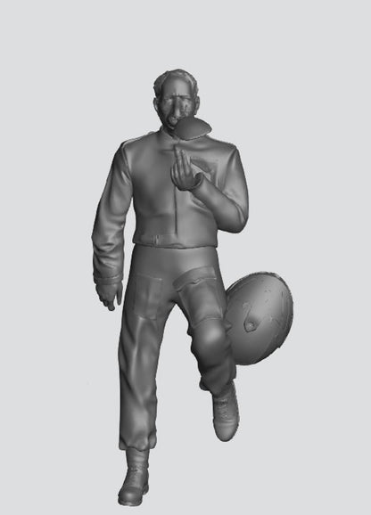 EMS28C – Scale Model Figure: Injured Motorcyclist Casualty Lying Down with Helmet and Resuscitation Bag