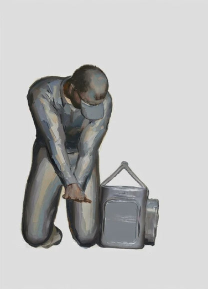 EMS28 1/43 1/18 Multi Scale Model Figure: Male Paramedic Kneeling, Performing Chest Compressions