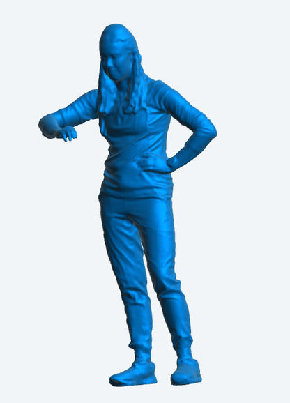 EMS29 – Scale Model Figure: Female Paramedic Checking Watch