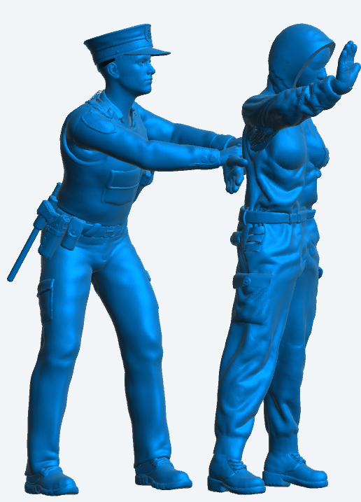 EMS3 European Police Arrest Scene – Unpainted Two-Figure Set (Multi-Scale)