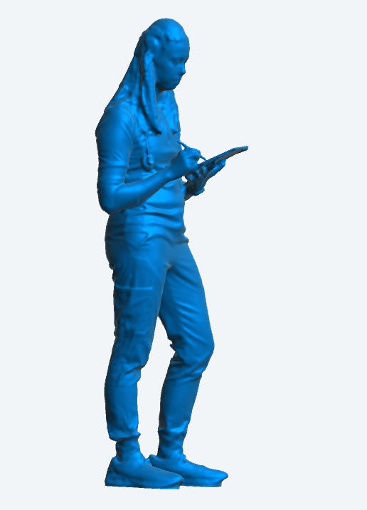 EMS30 – Scale Model Figure: Female Doctor with Stethoscope Checking Chart