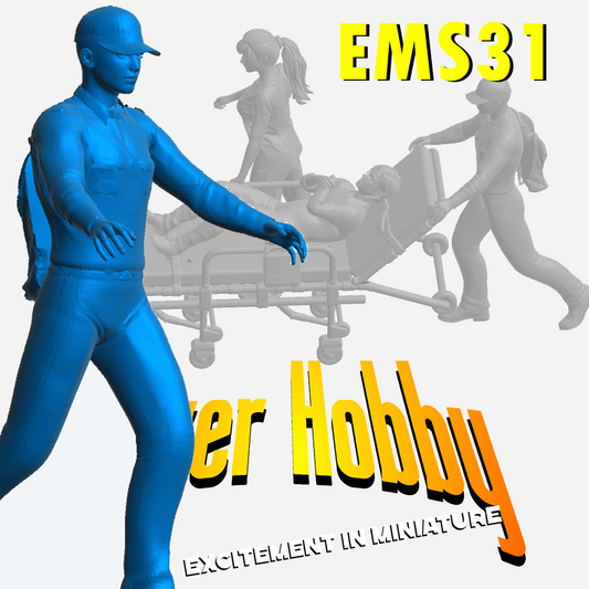 EMS31 Paramedic Pushing Stretcher – Scale Model Figure